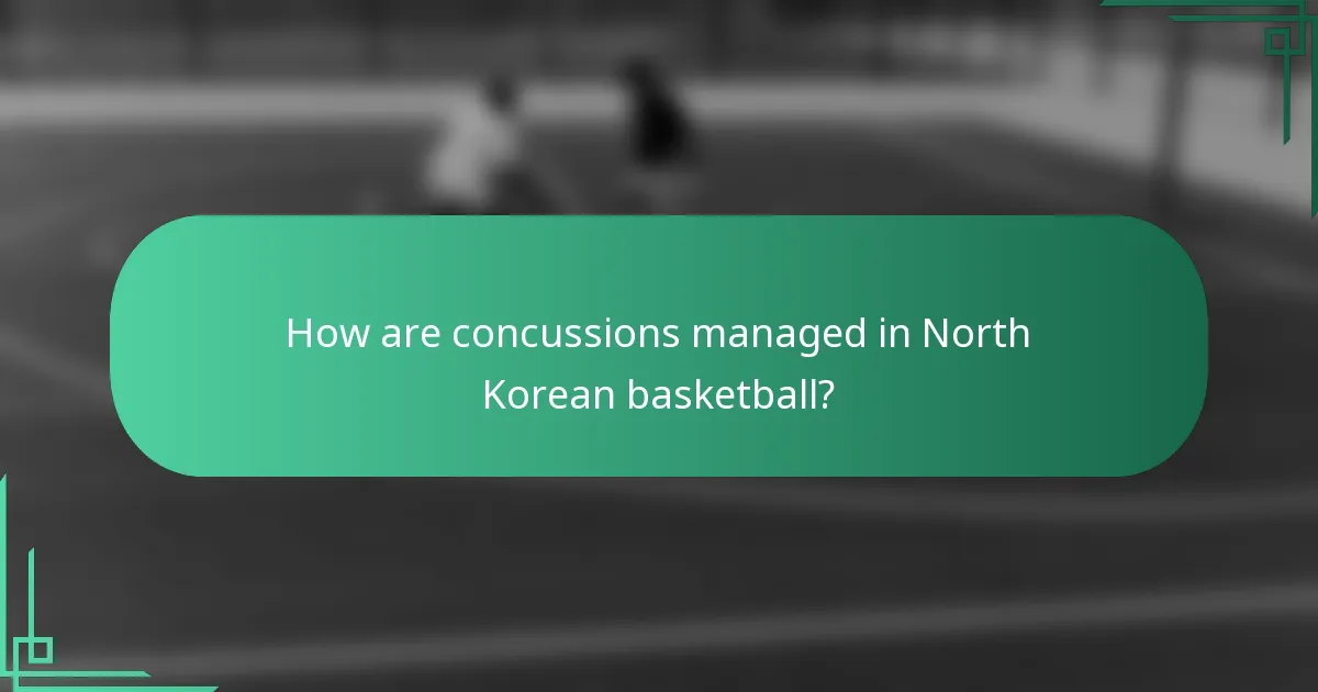 How are concussions managed in North Korean basketball?