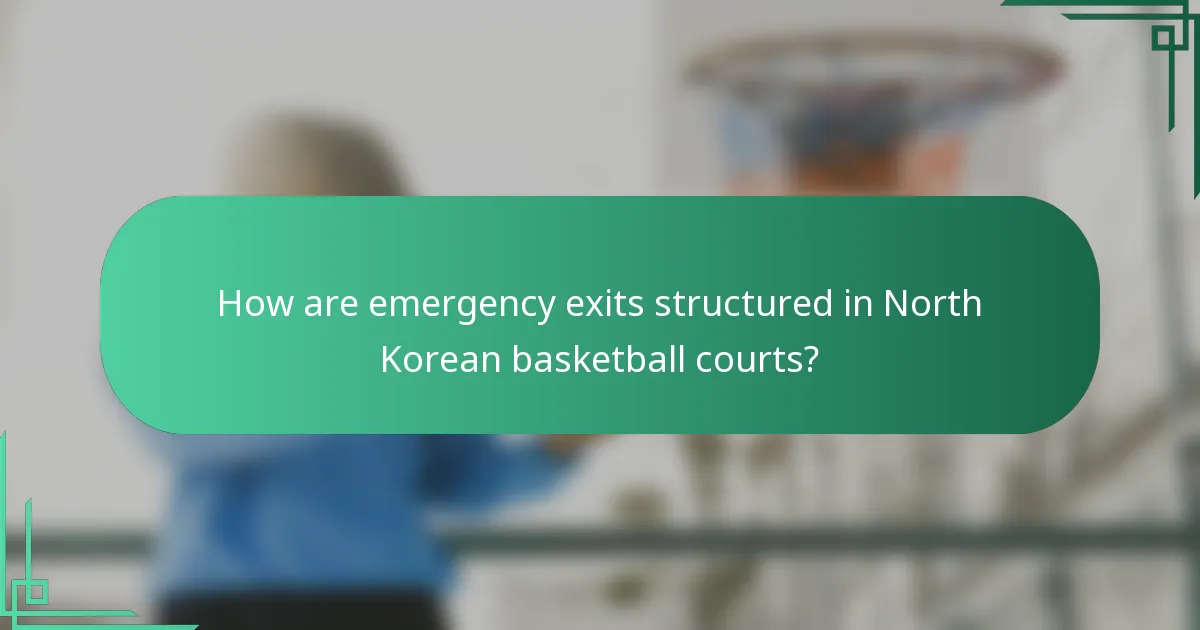How are emergency exits structured in North Korean basketball courts?