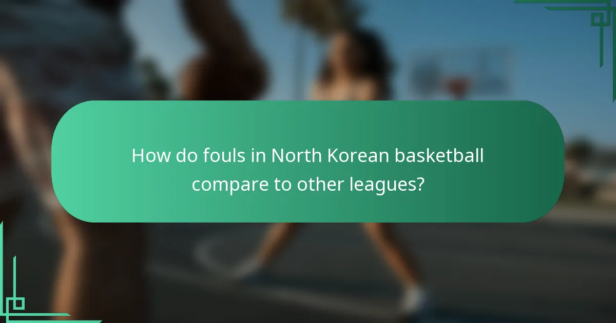 How do fouls in North Korean basketball compare to other leagues?