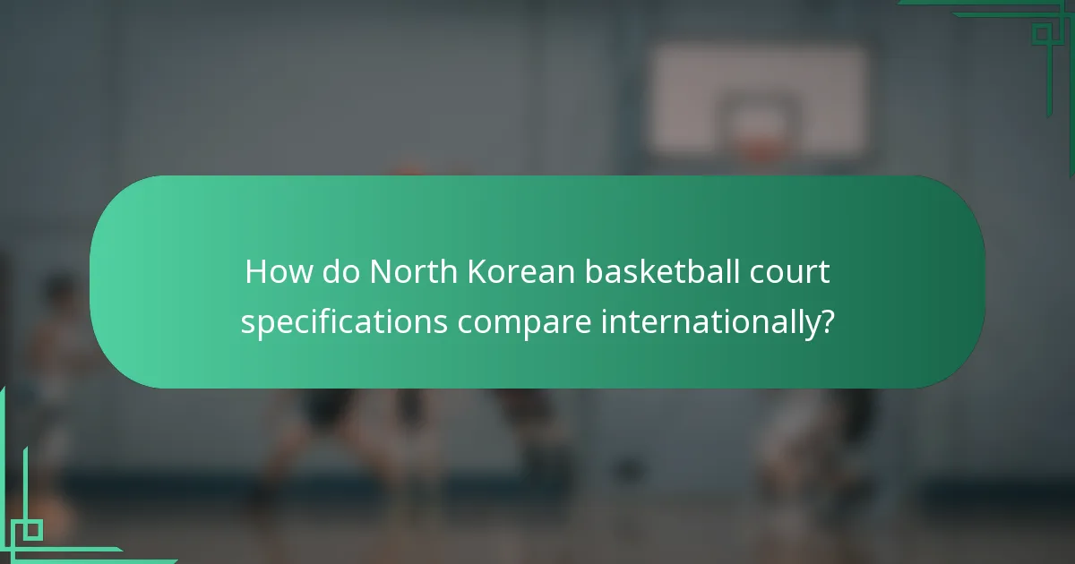 How do North Korean basketball court specifications compare internationally?