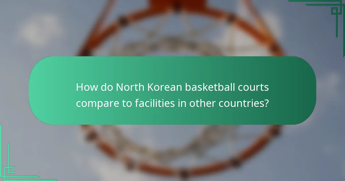 How do North Korean basketball courts compare to facilities in other countries?