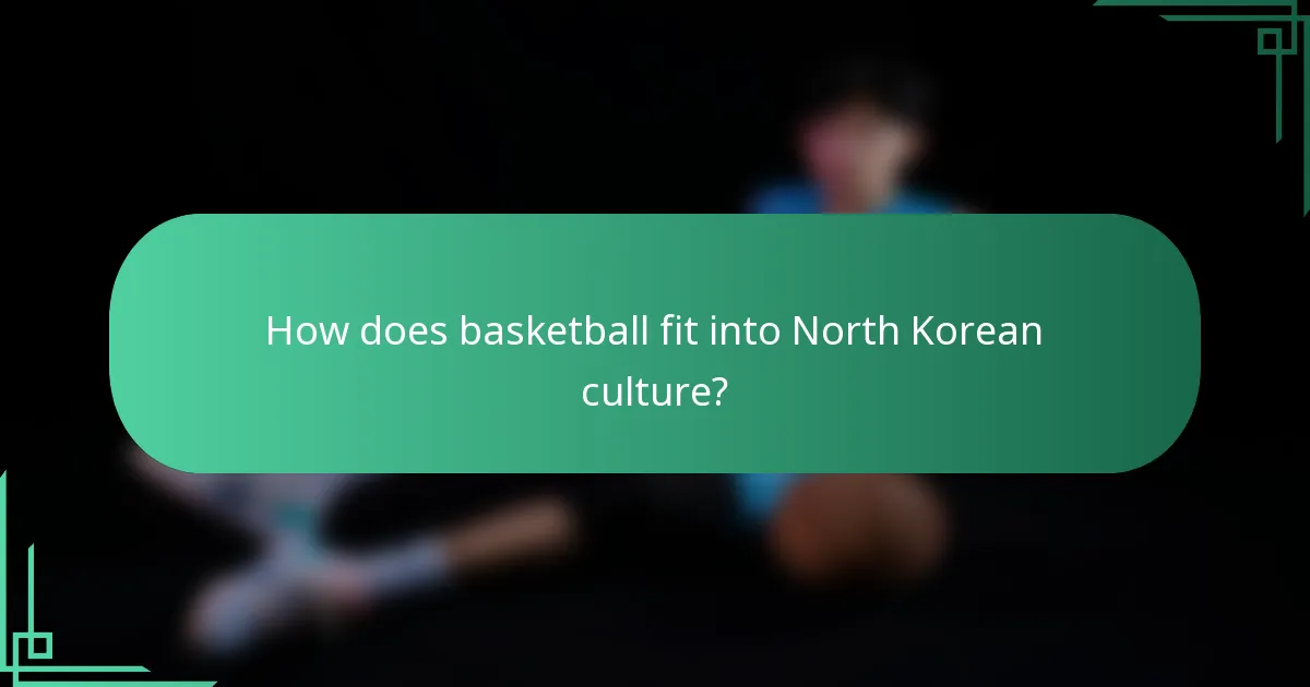 How does basketball fit into North Korean culture?