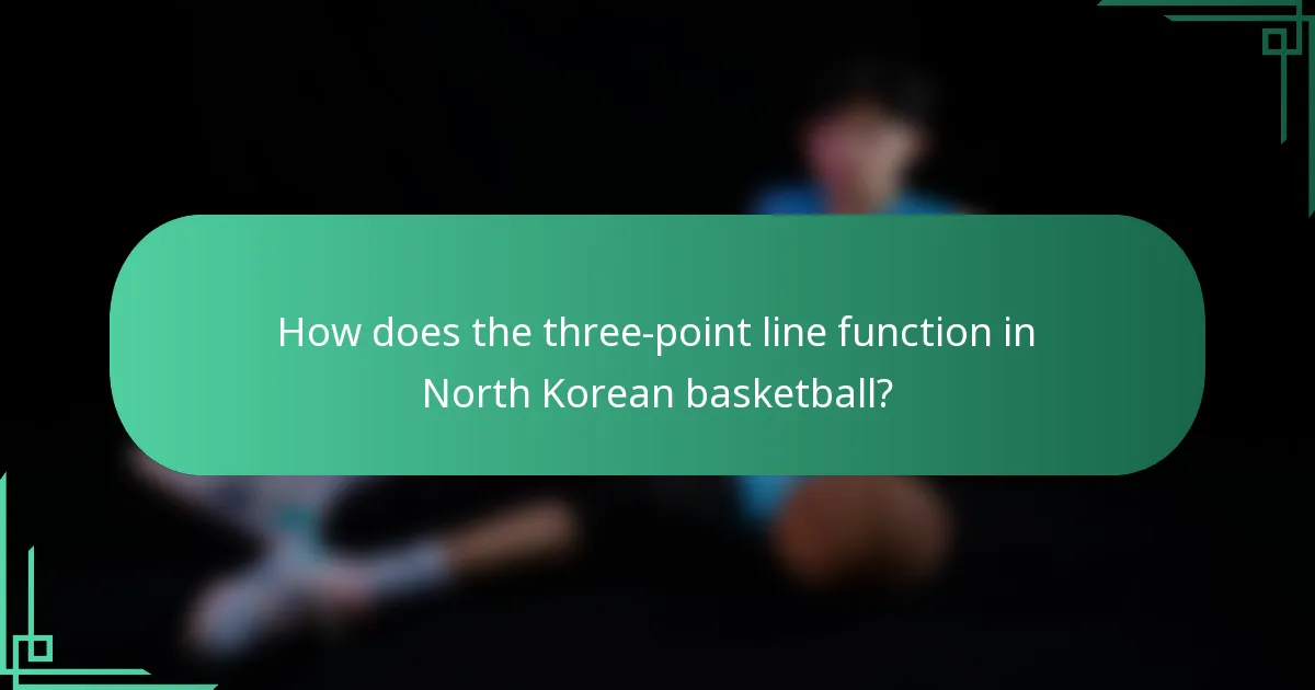 How does the three-point line function in North Korean basketball?