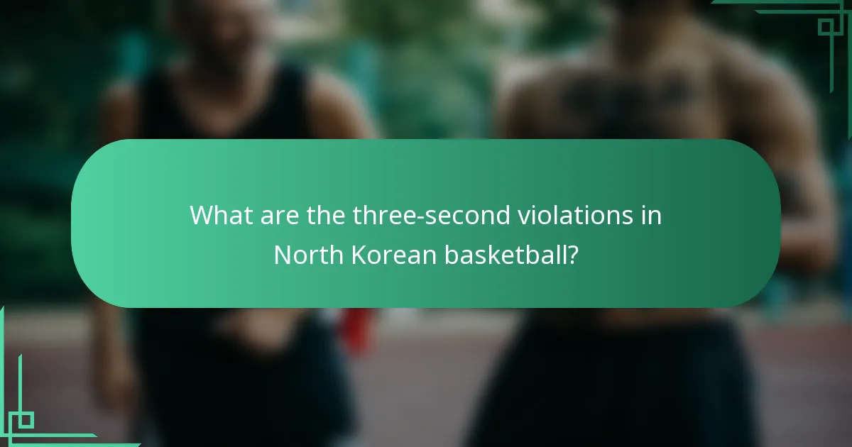 What are the three-second violations in North Korean basketball?