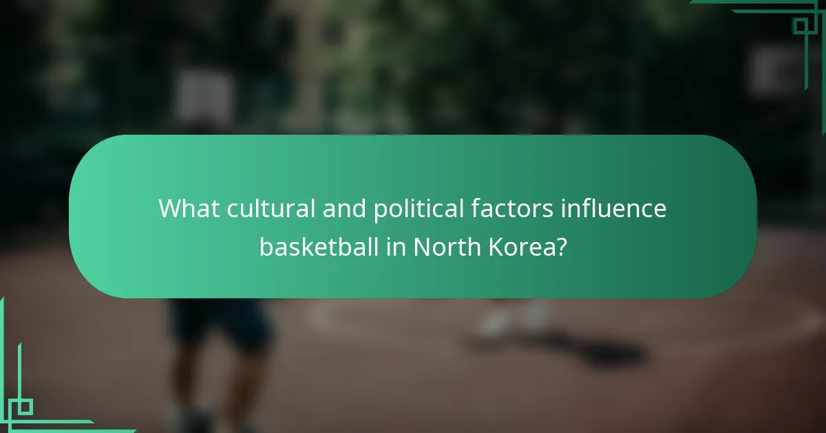 What cultural and political factors influence basketball in North Korea?