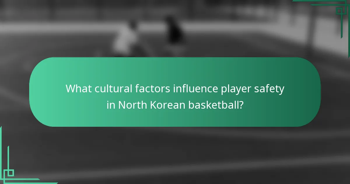 What cultural factors influence player safety in North Korean basketball?