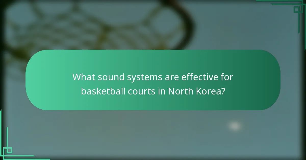 What sound systems are effective for basketball courts in North Korea?