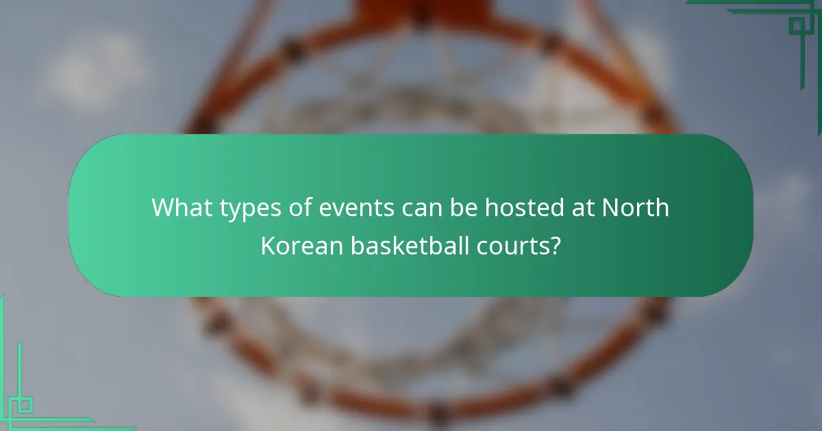What types of events can be hosted at North Korean basketball courts?