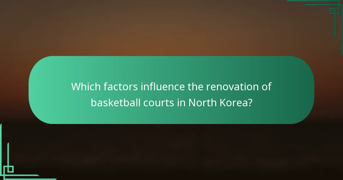 Which factors influence the renovation of basketball courts in North Korea?